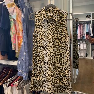 Equipment cheetah silk dress xs